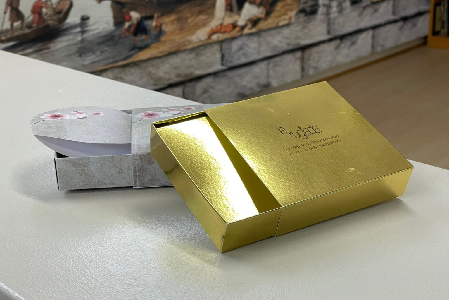 Stampa digitale scatola oro